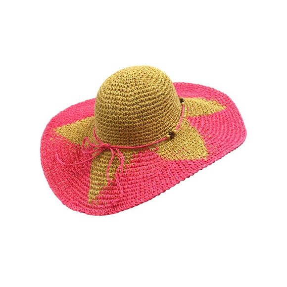 Wide Brim Floppy Hat With Starfish Print - Picture 4 of 9